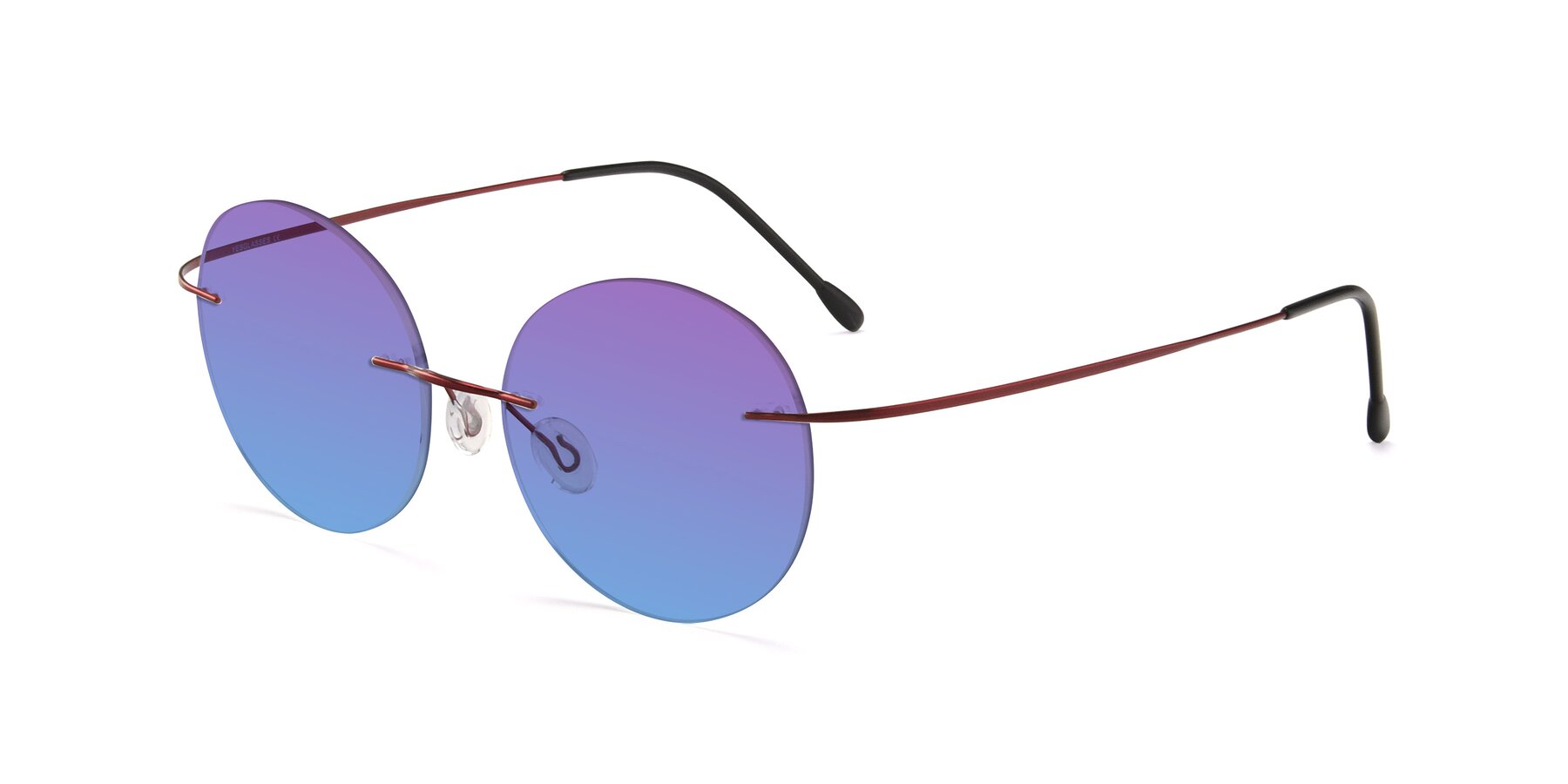 Angle of Leon in Wine with Purple / Blue Gradient Lenses