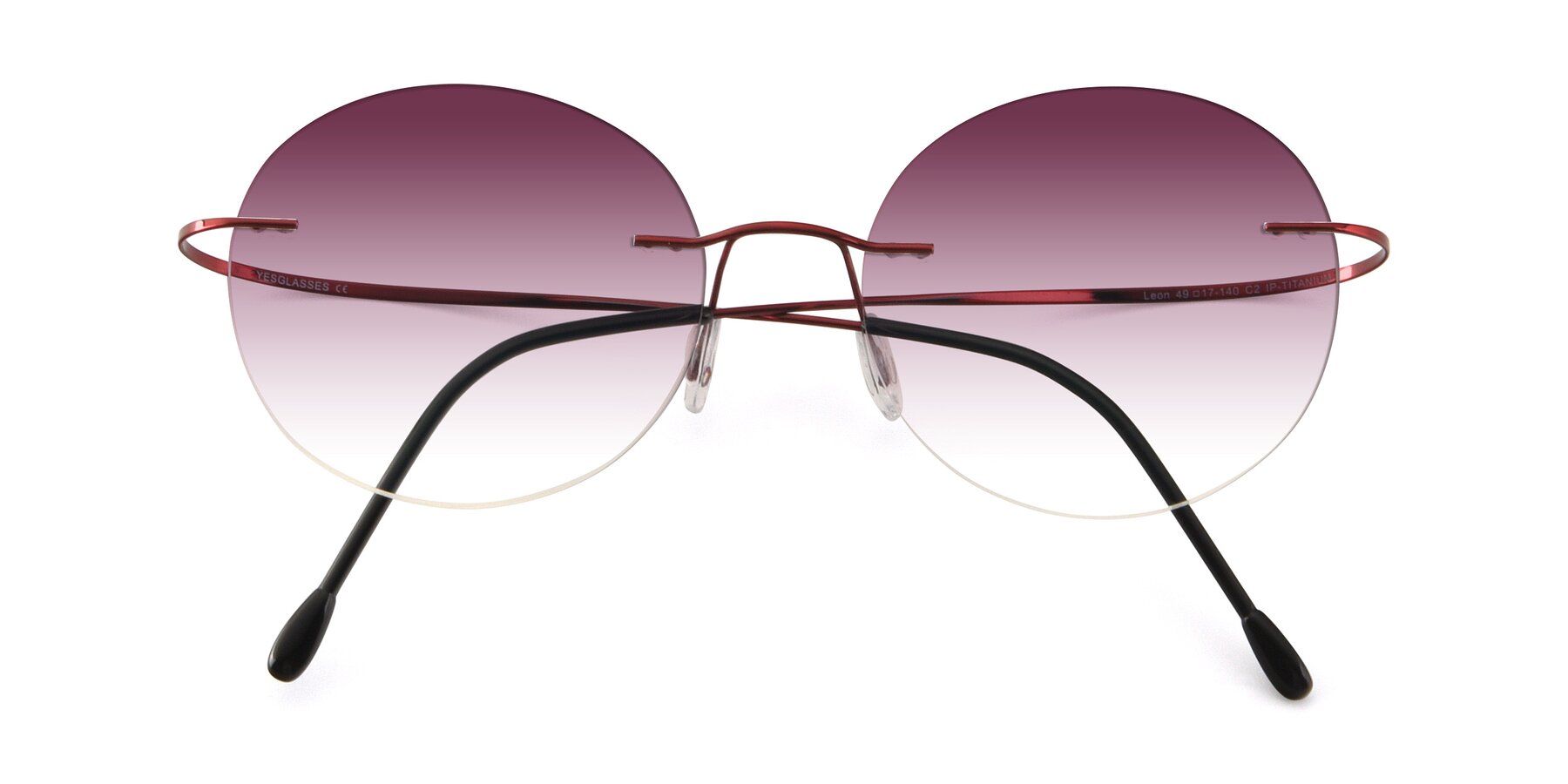 Folded Front of Leon in Wine with Wine Gradient Lenses