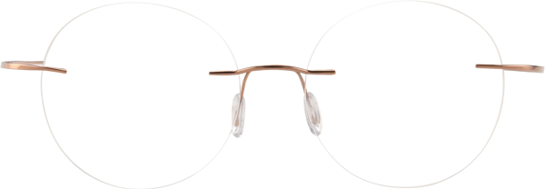 Rose Gold Flexible Round Rimless Blue Light Glasses - Leon