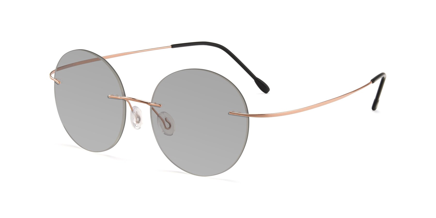 Angle of Leon in Rose Gold with Light Gray Tinted Lenses