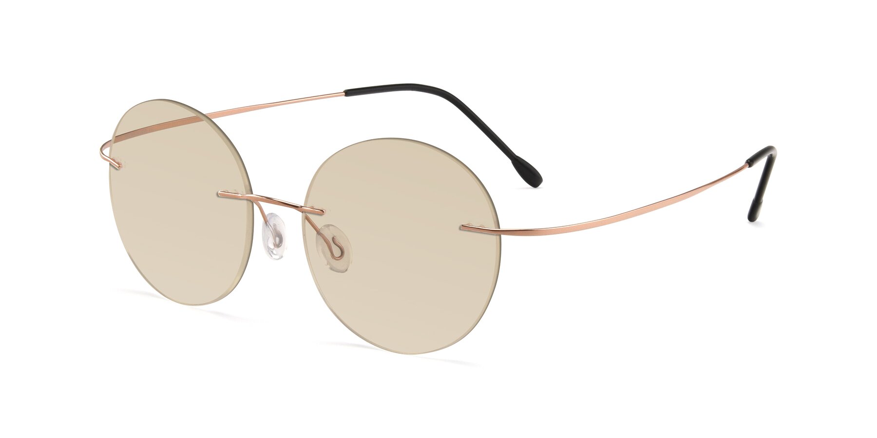 Angle of Leon in Rose Gold with Light Brown Tinted Lenses