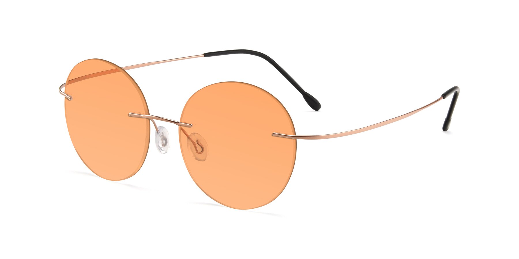Angle of Leon in Rose Gold with Medium Orange Tinted Lenses