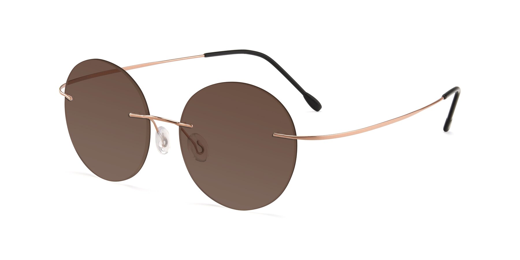 Angle of Leon in Rose Gold with Brown Tinted Lenses