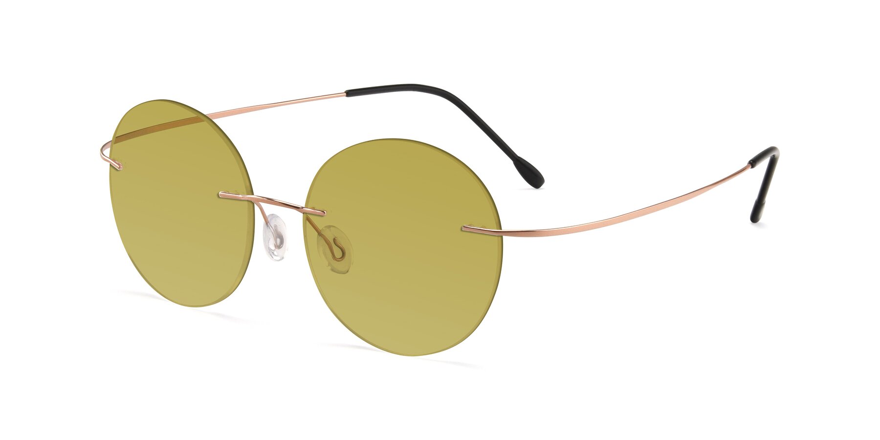 Angle of Leon in Rose Gold with Champagne Tinted Lenses