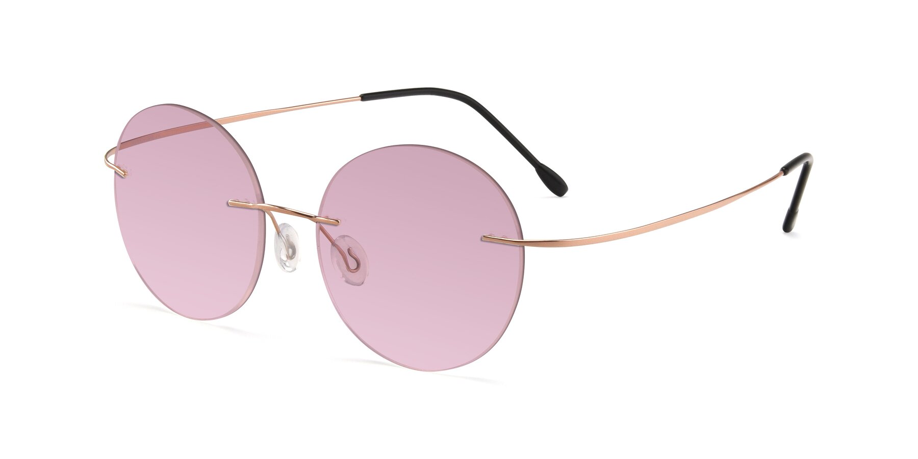 Angle of Leon in Rose Gold with Light Wine Tinted Lenses