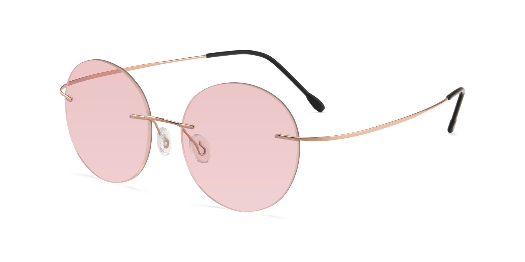 Angle of Leon in Rose Gold with Light Garnet Tinted Lenses