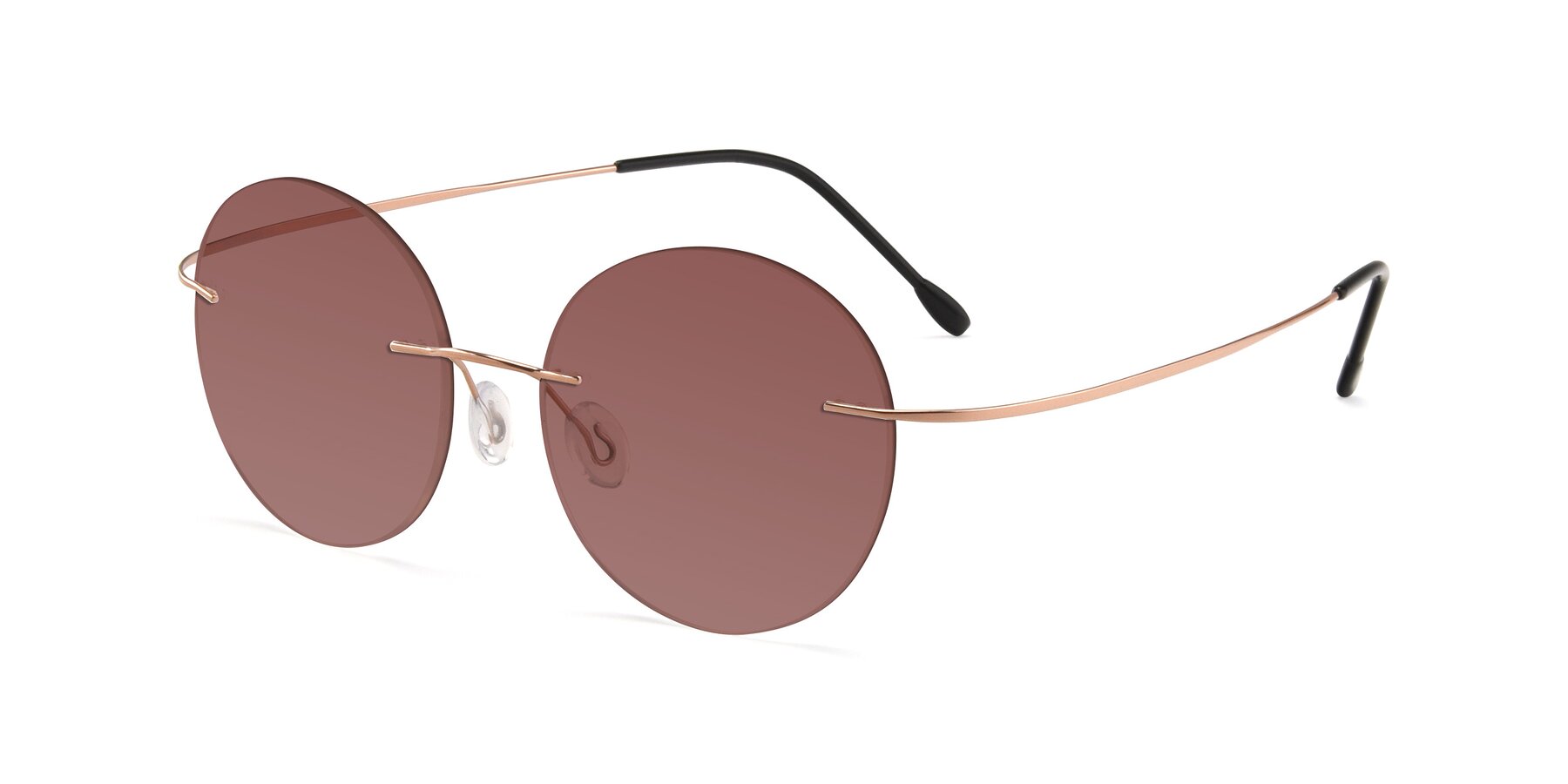 Angle of Leon in Rose Gold with Garnet Tinted Lenses