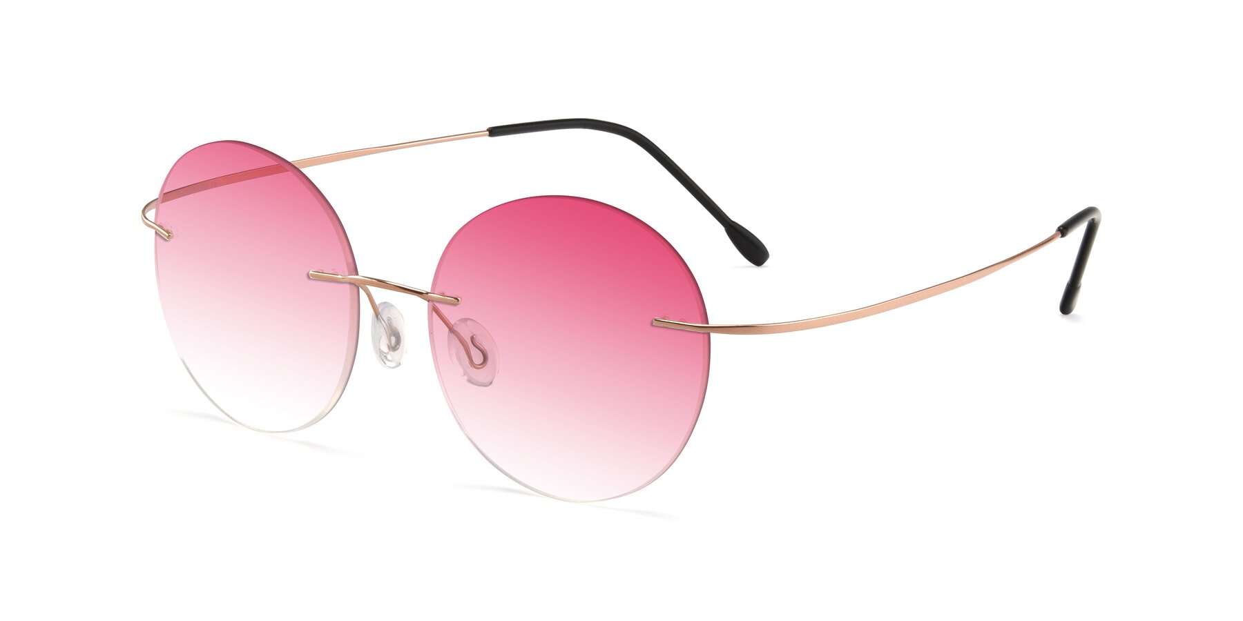 Angle of Leon in Rose Gold with Pink Gradient Lenses