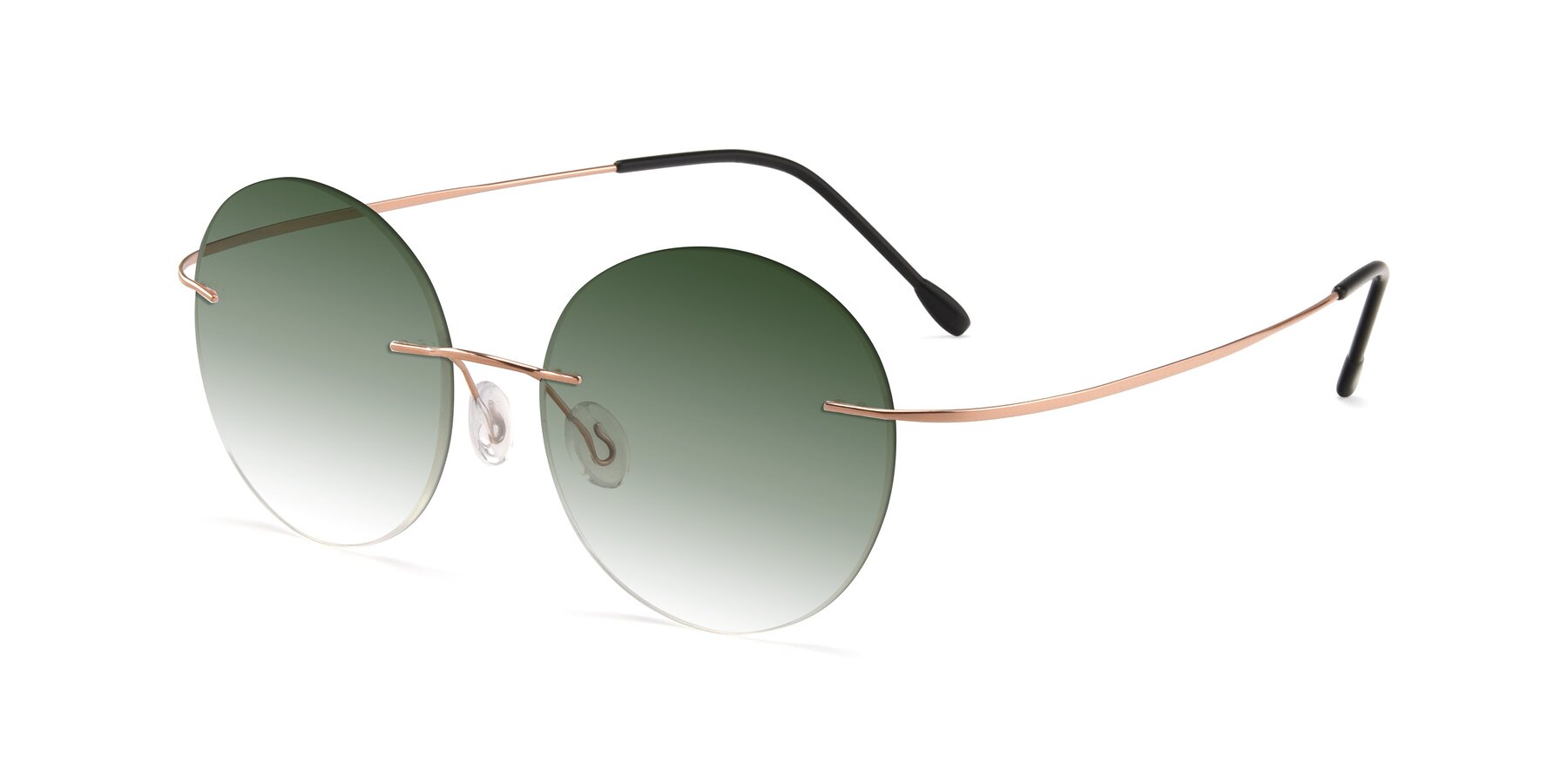Angle of Leon in Rose Gold with Green Gradient Lenses