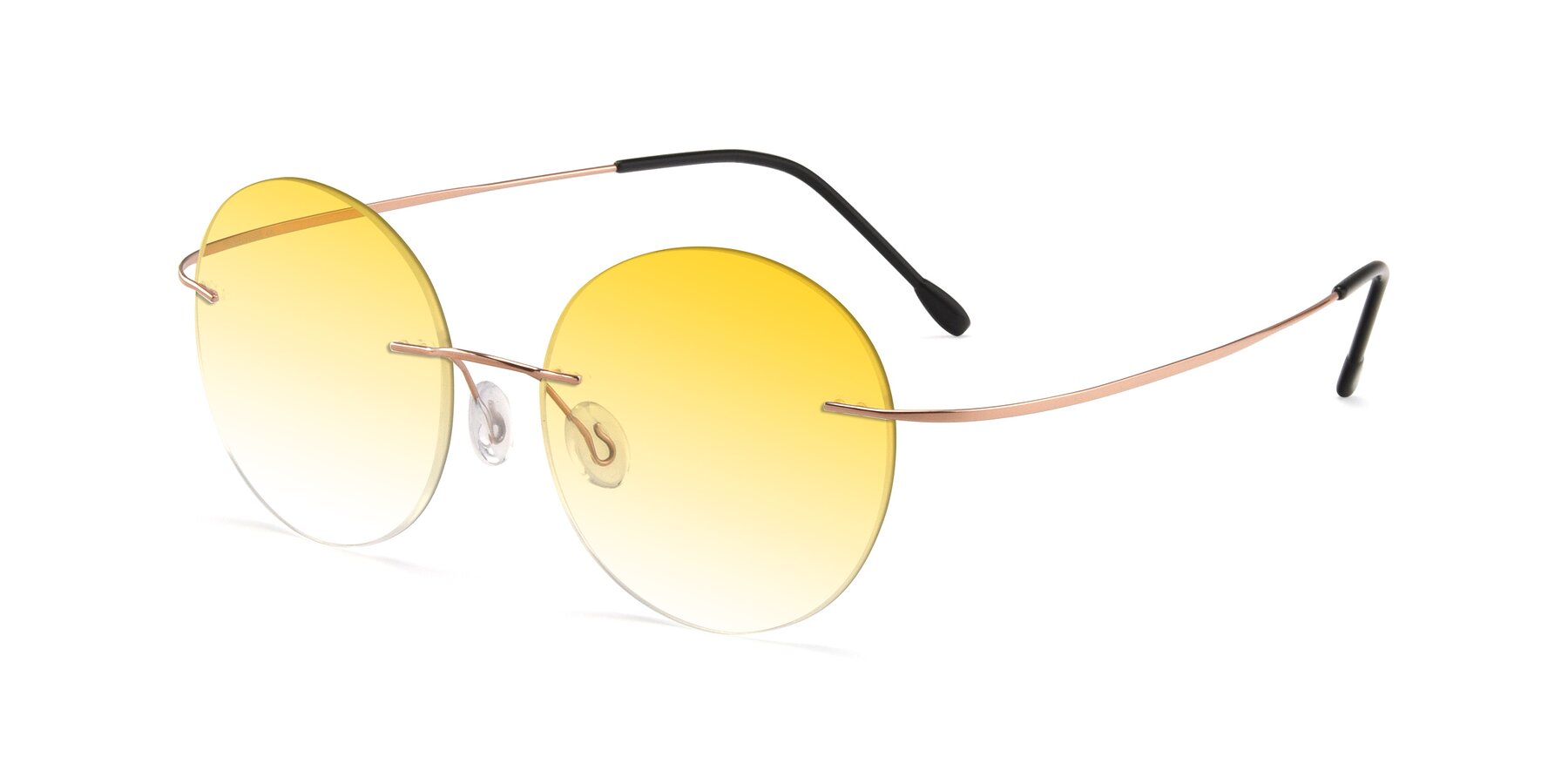 Angle of Leon in Rose Gold with Yellow Gradient Lenses