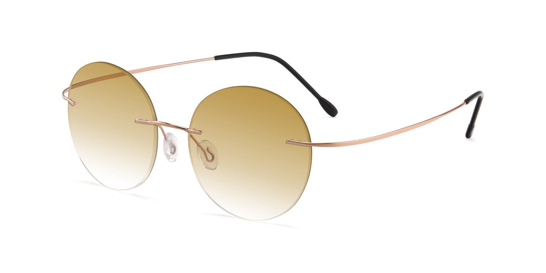 Angle of Leon in Rose Gold with Champagne Gradient Lenses