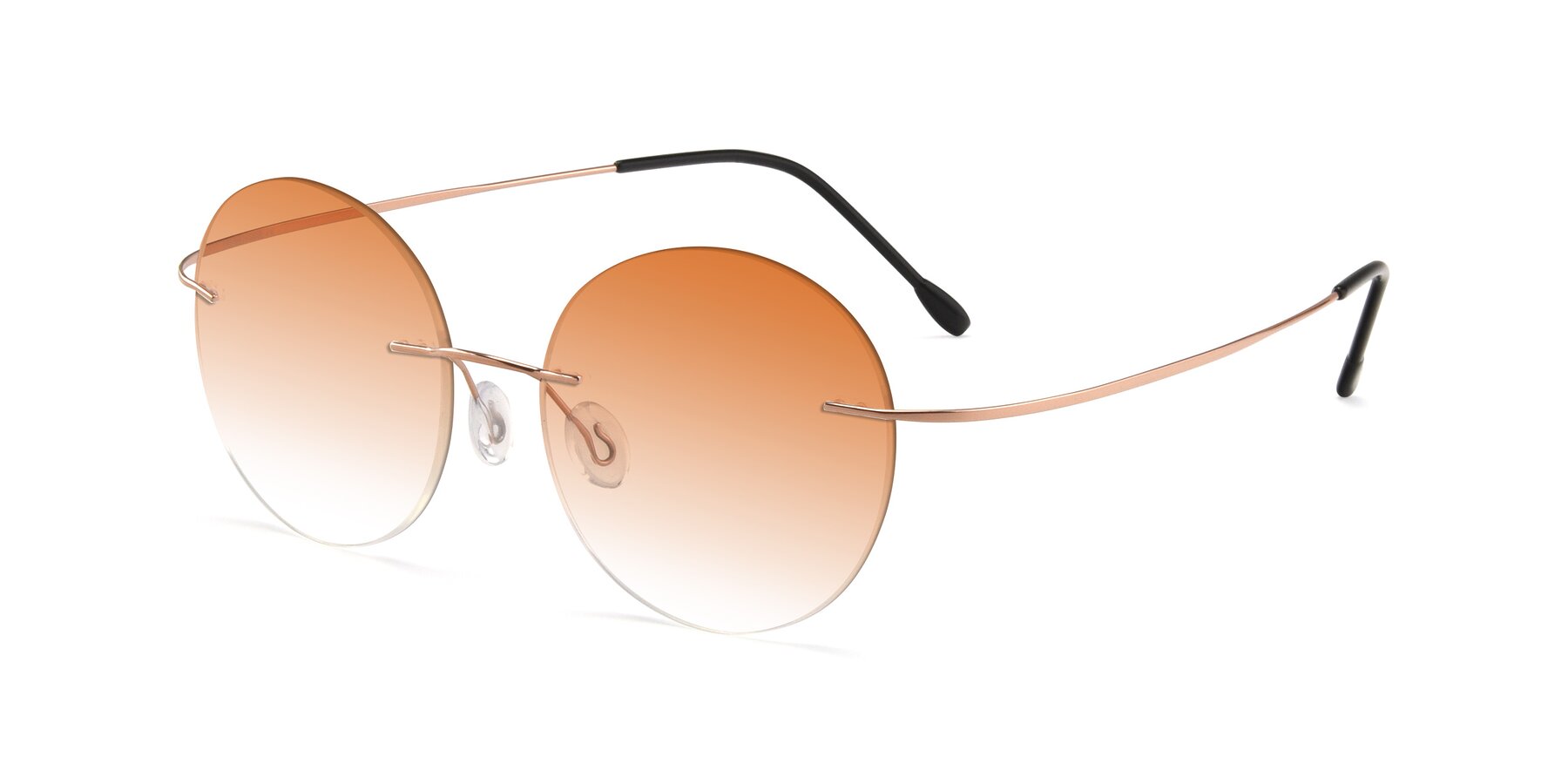 Angle of Leon in Rose Gold with Orange Gradient Lenses