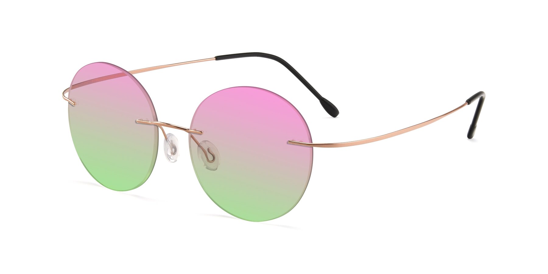 Angle of Leon in Rose Gold with Pink / Green Gradient Lenses