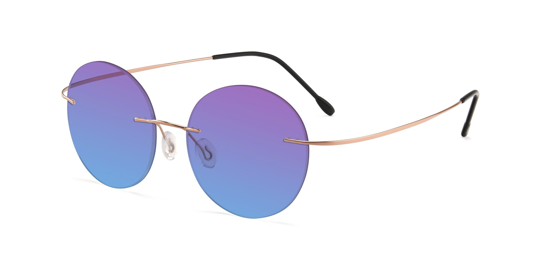 Angle of Leon in Rose Gold with Purple / Blue Gradient Lenses