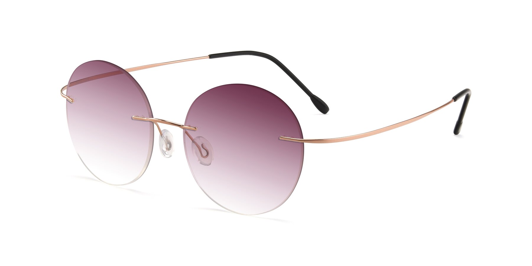 Angle of Leon in Rose Gold with Wine Gradient Lenses