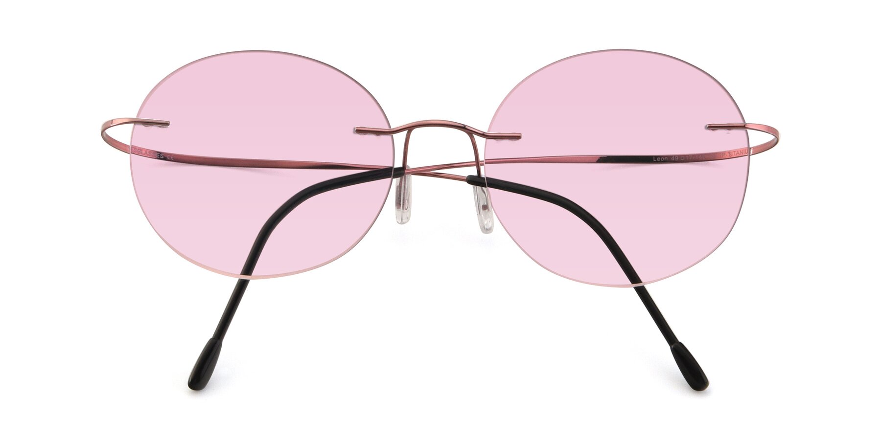 Folded Front of Leon in Light Pink with Light Pink Tinted Lenses