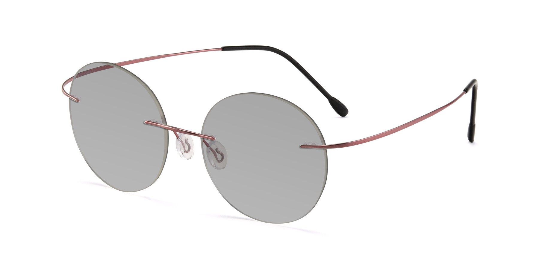 Angle of Leon in Light Pink with Light Gray Tinted Lenses