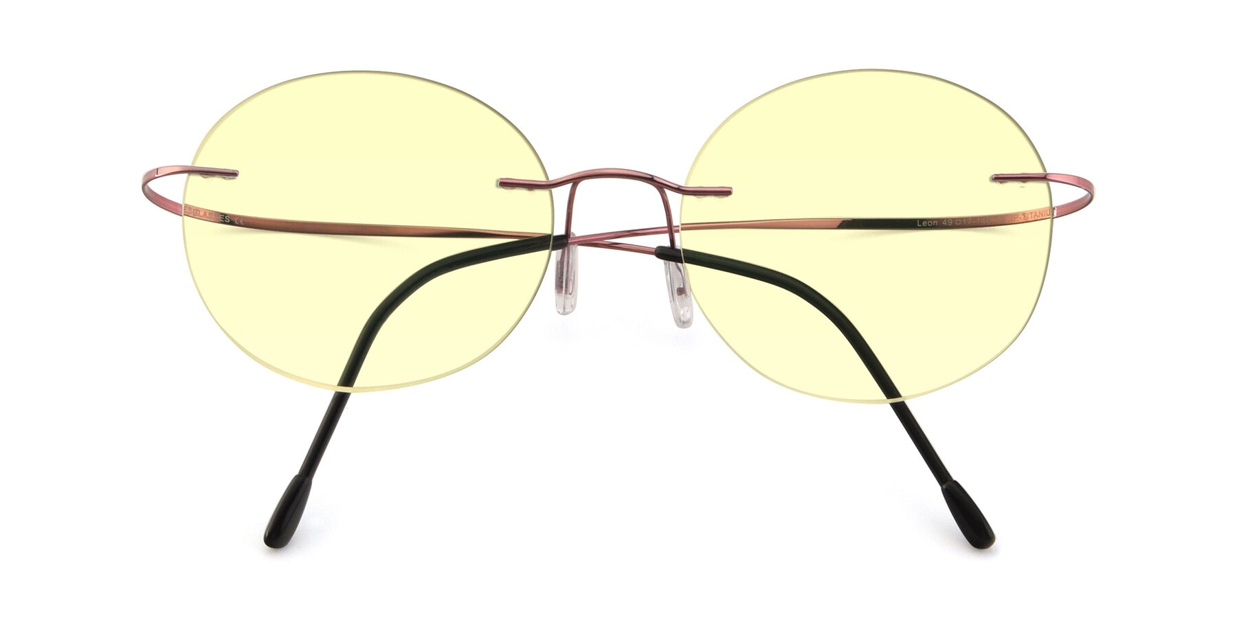 Folded Front of Leon in Light Pink with Light Yellow Tinted Lenses