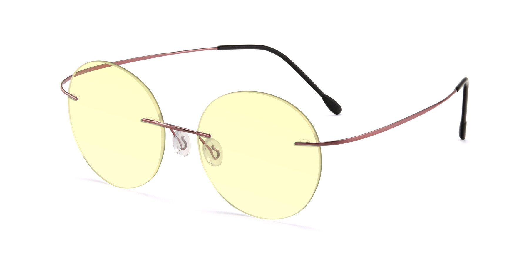Angle of Leon in Light Pink with Light Yellow Tinted Lenses