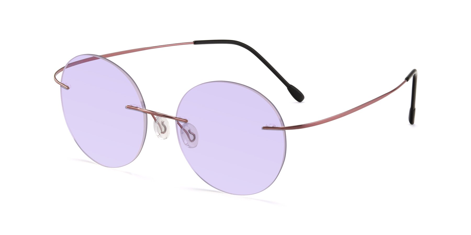 Angle of Leon in Light Pink with Light Purple Tinted Lenses