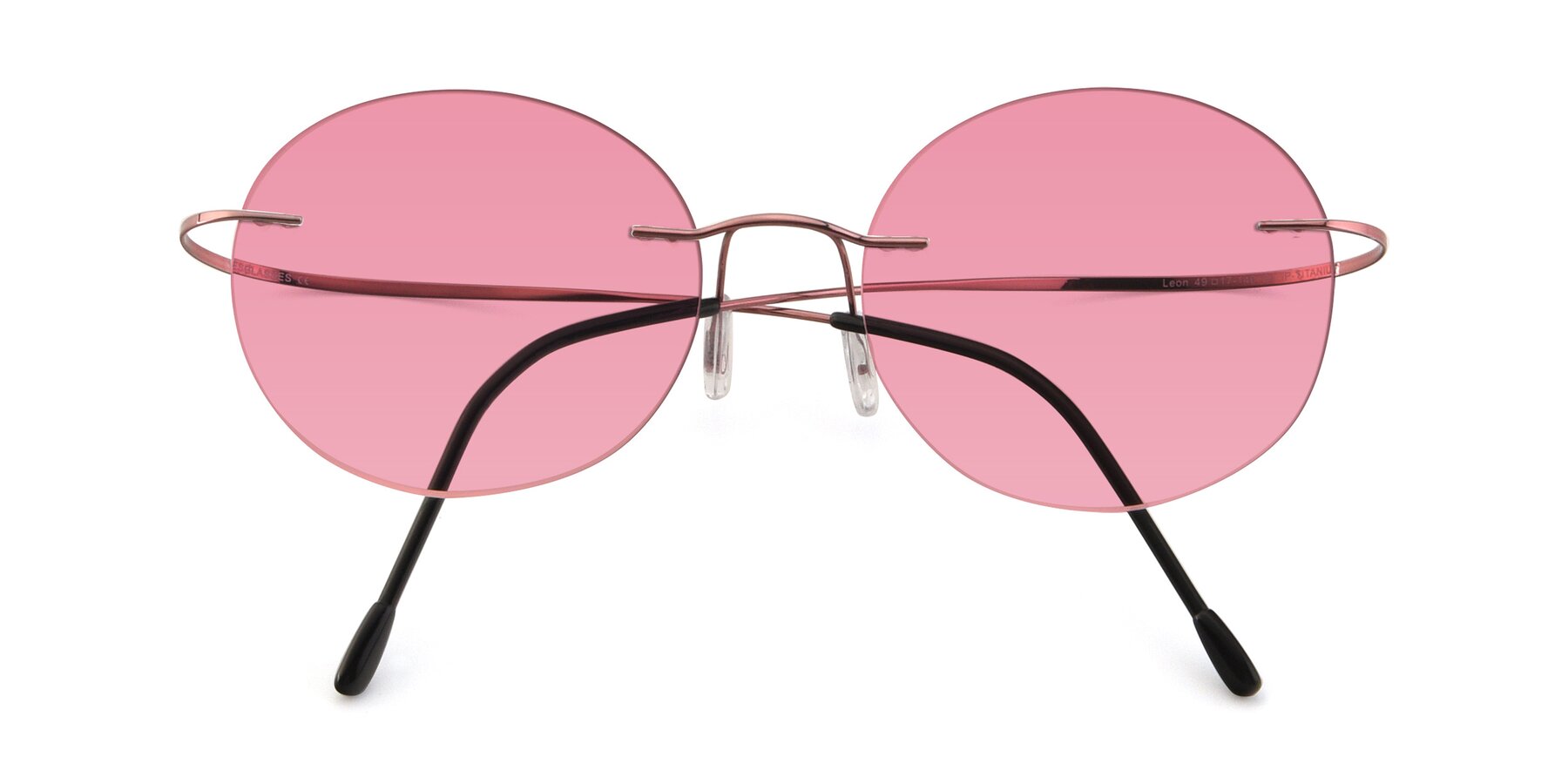 Folded Front of Leon in Light Pink with Pink Tinted Lenses