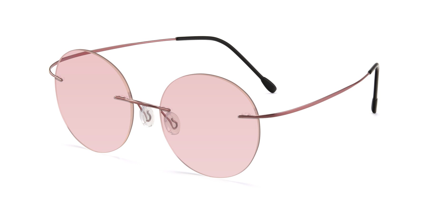 Angle of Leon in Light Pink with Light Garnet Tinted Lenses