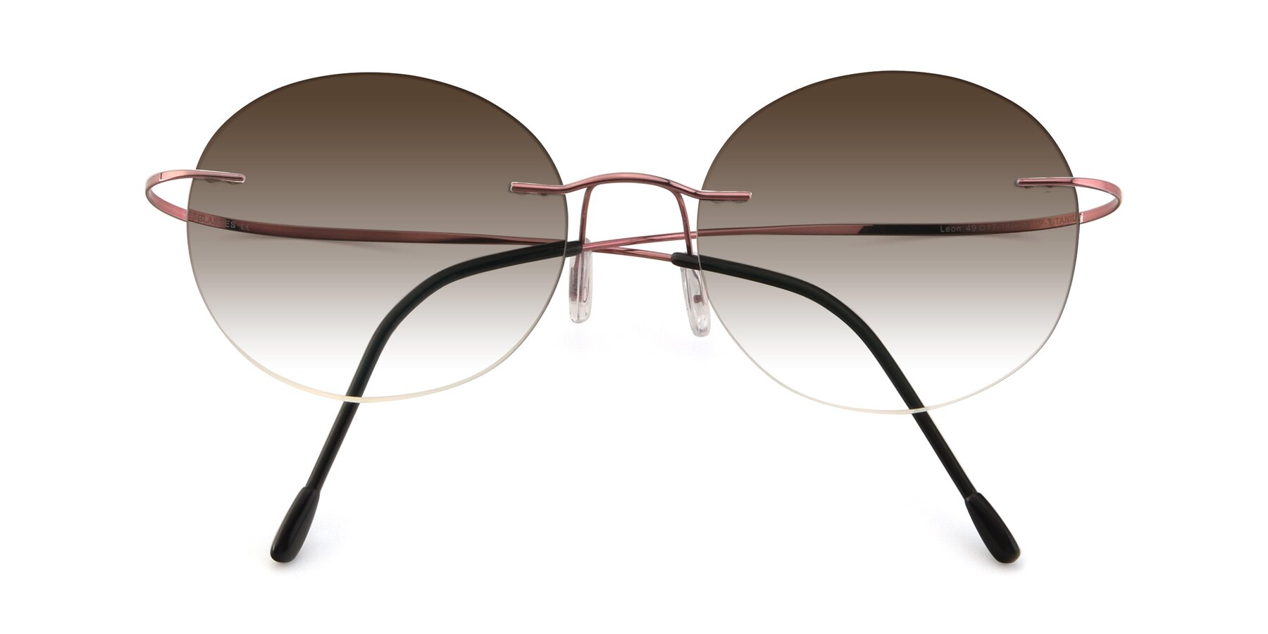 Folded Front of Leon in Light Pink with Brown Gradient Lenses
