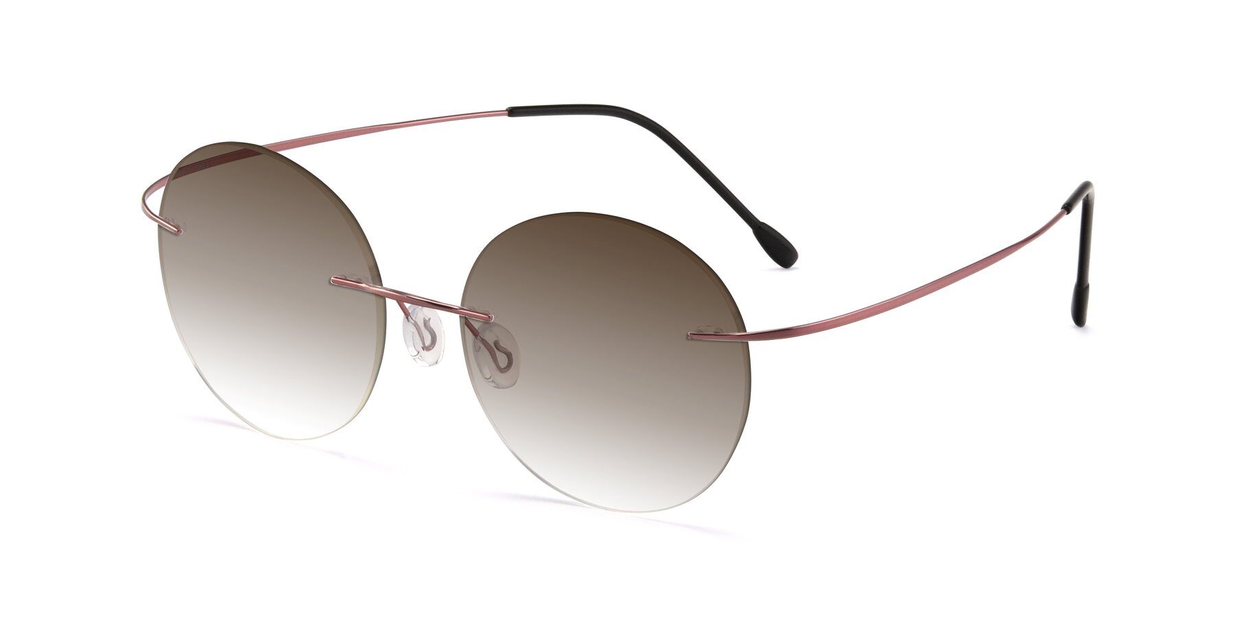 Angle of Leon in Light Pink with Brown Gradient Lenses