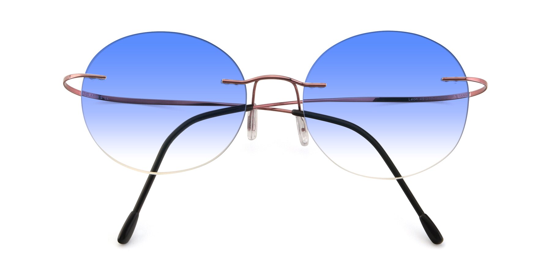 Folded Front of Leon in Light Pink with Blue Gradient Lenses