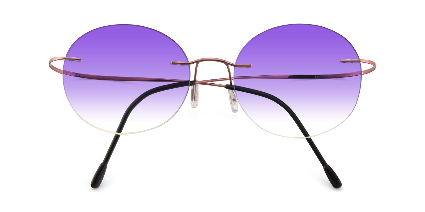Folded Front of Leon in Light Pink with Purple Gradient Lenses
