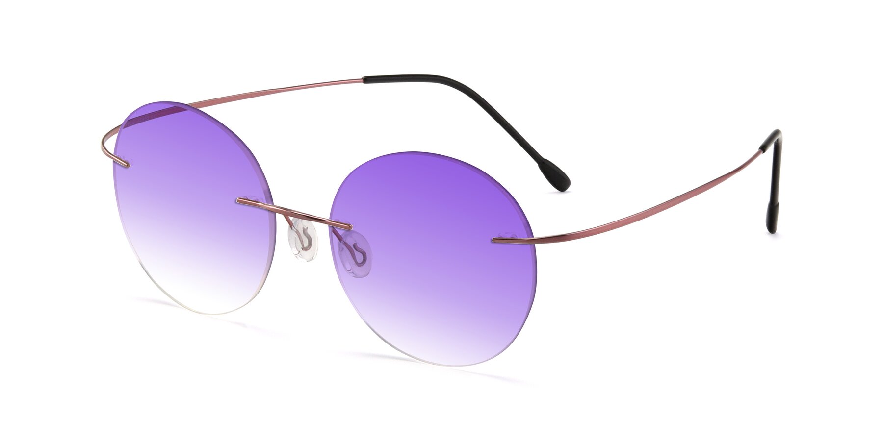 Angle of Leon in Light Pink with Purple Gradient Lenses