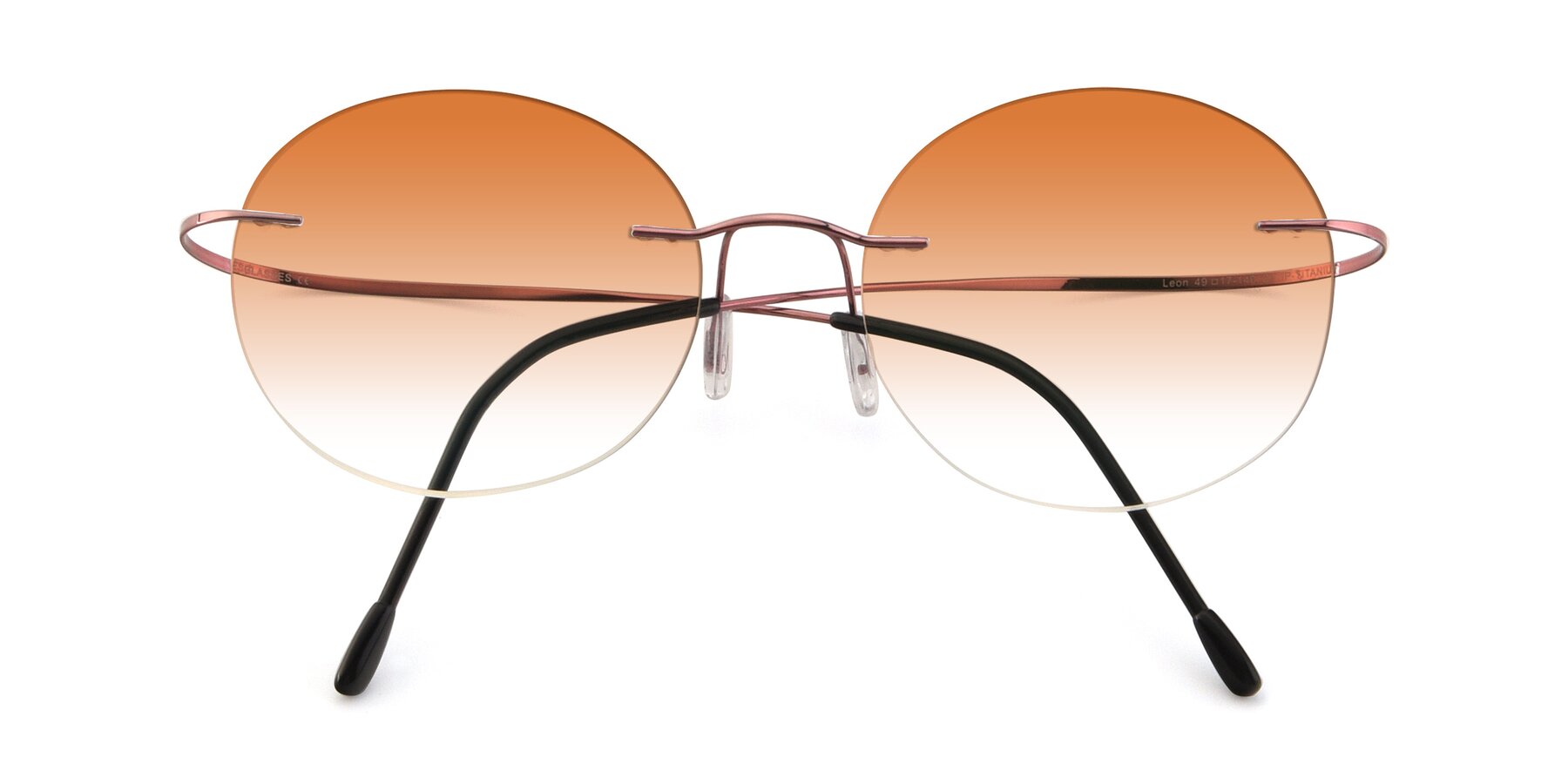 Folded Front of Leon in Light Pink with Orange Gradient Lenses