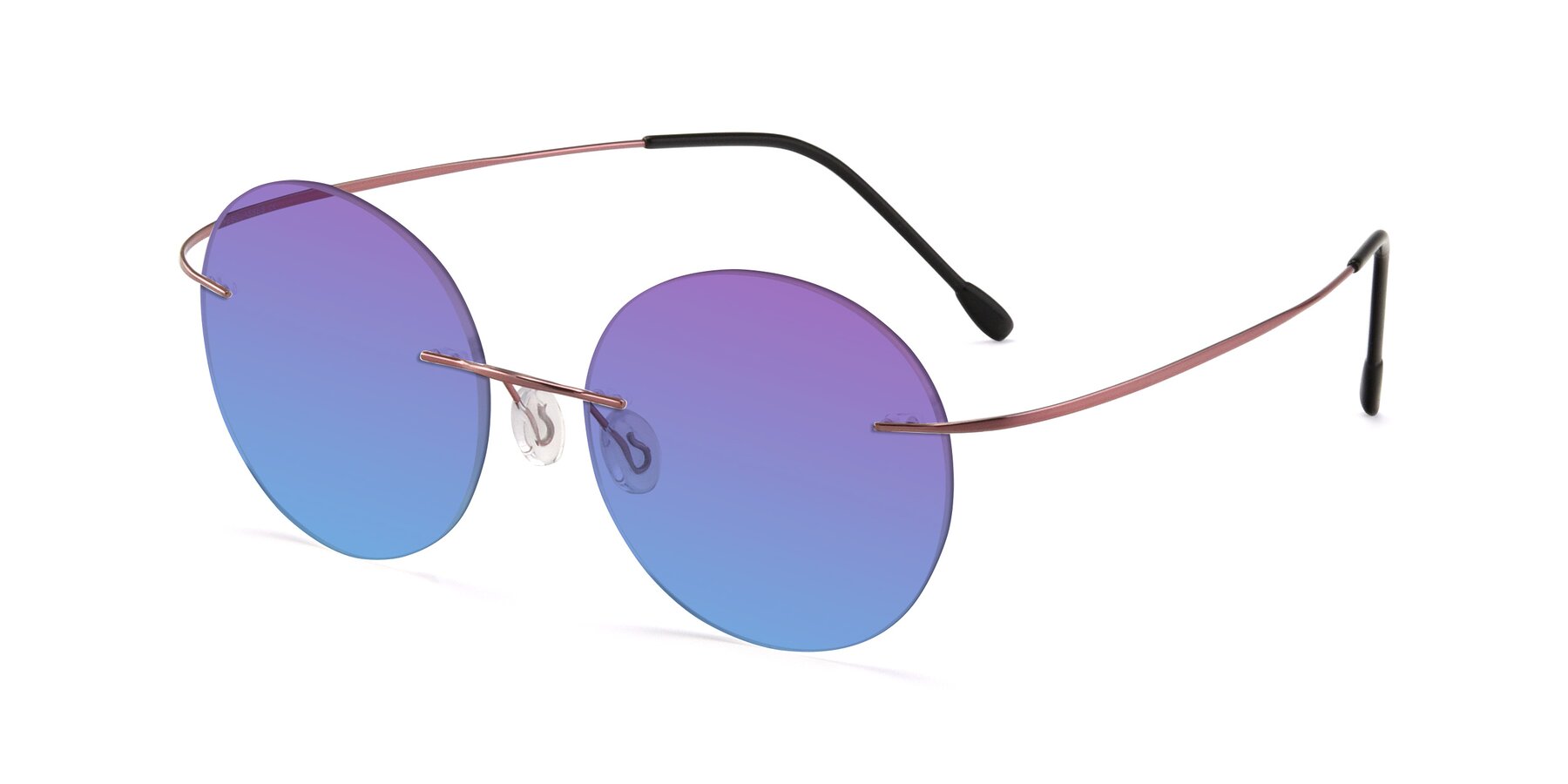 Angle of Leon in Light Pink with Purple / Blue Gradient Lenses