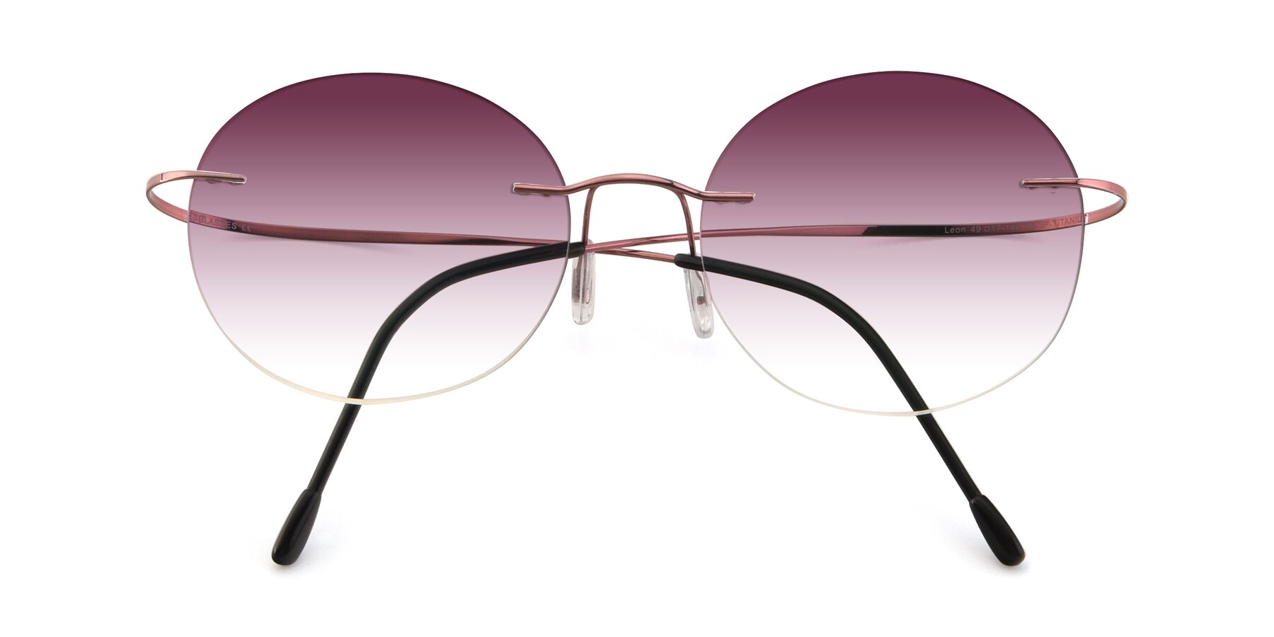 Folded Front of Leon in Light Pink with Wine Gradient Lenses