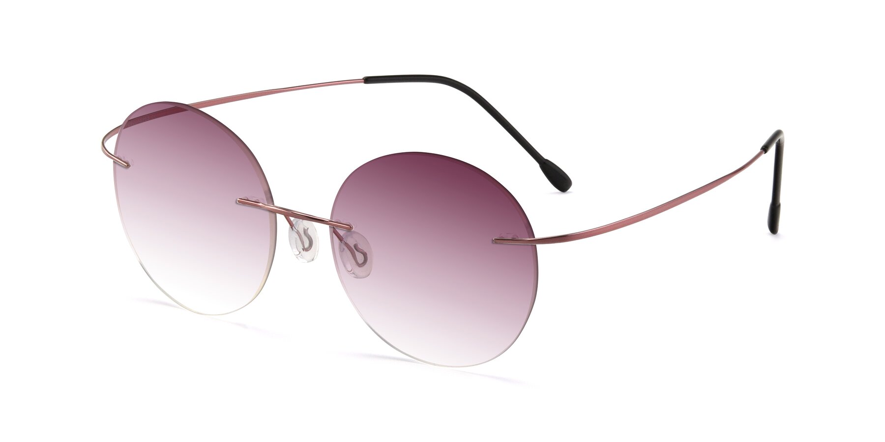 Angle of Leon in Light Pink with Wine Gradient Lenses