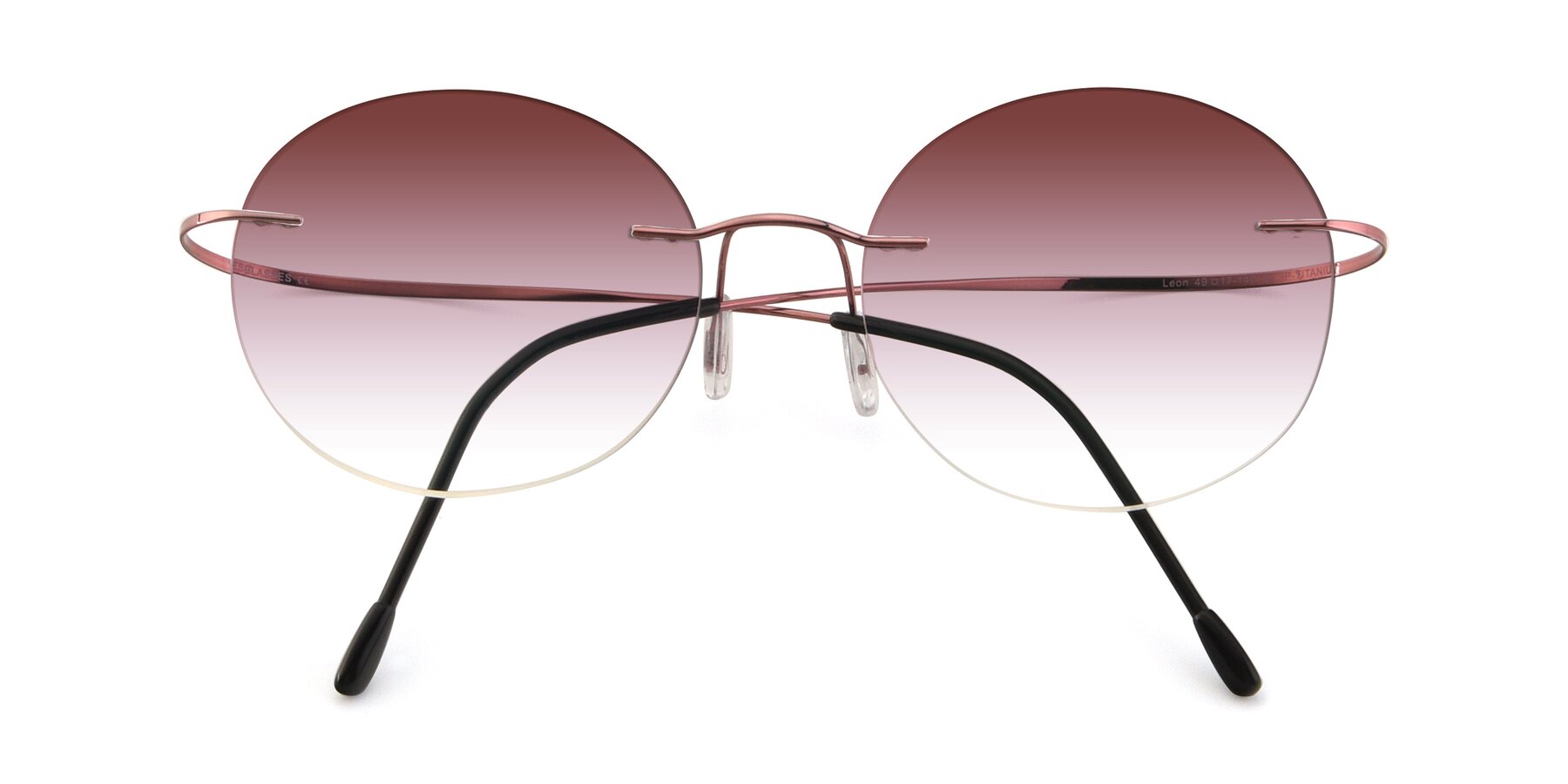 Folded Front of Leon in Light Pink with Garnet Gradient Lenses