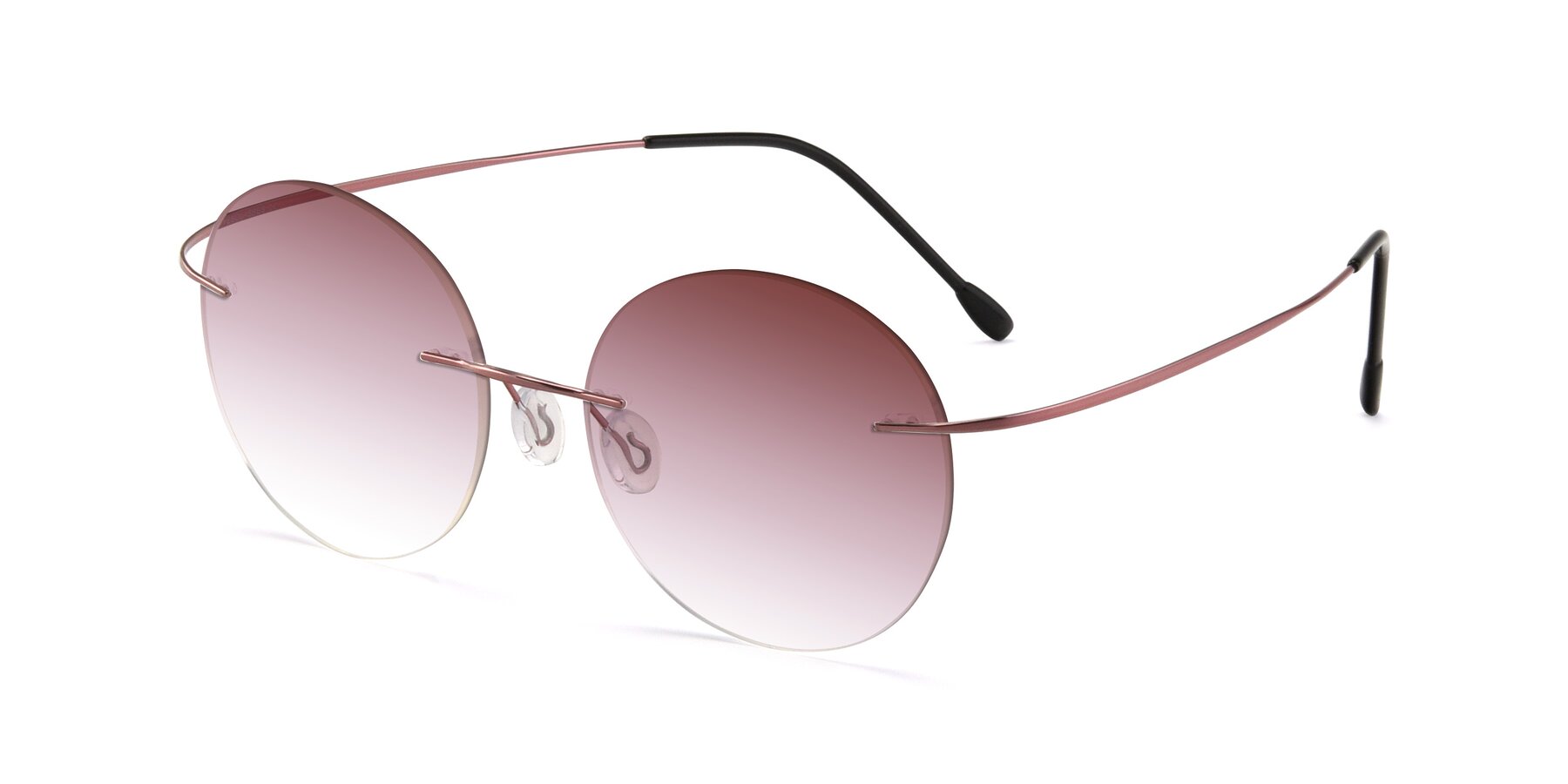 Angle of Leon in Light Pink with Garnet Gradient Lenses