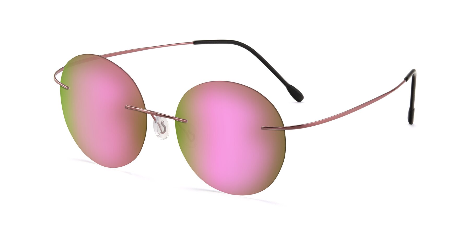 Angle of Leon in Light Pink with Pink Mirrored Lenses