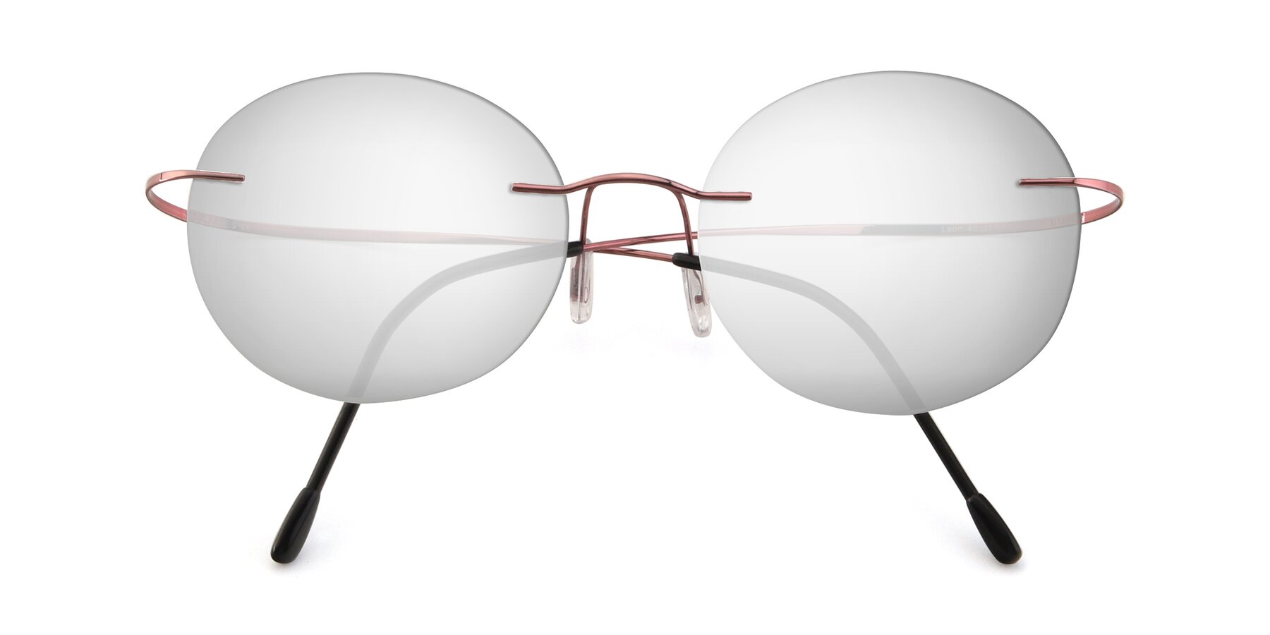Folded Front of Leon in Light Pink with Silver Mirrored Lenses
