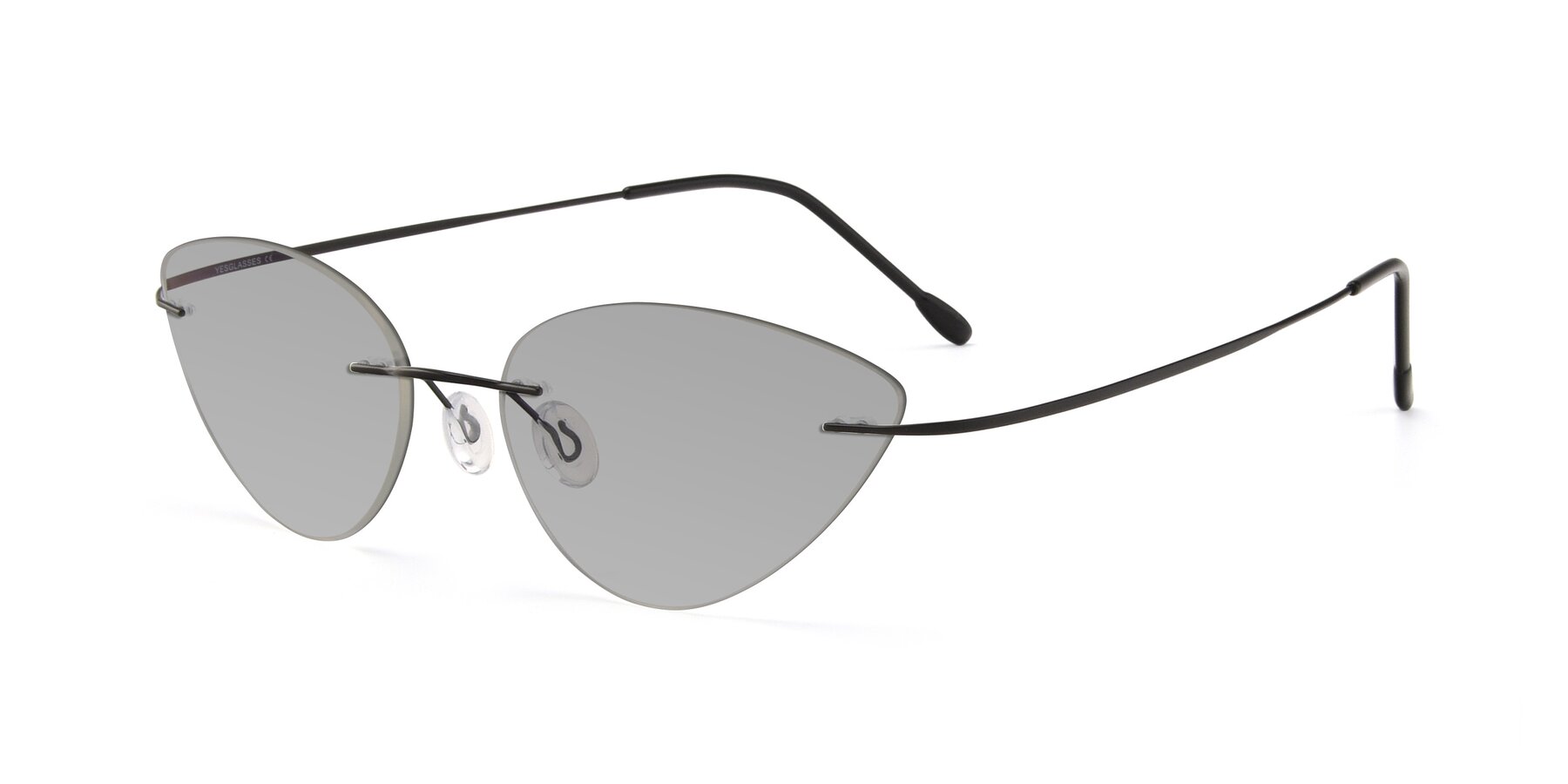 Angle of Pat in Black with Light Gray Tinted Lenses