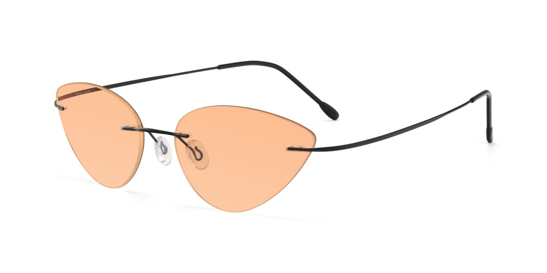 Angle of Pat in Black with Light Orange Tinted Lenses