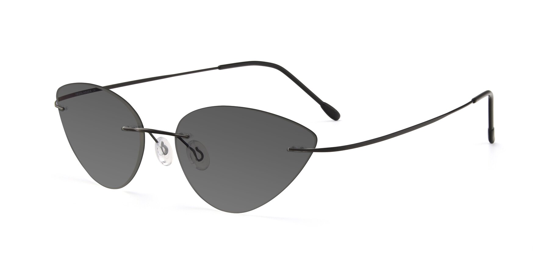 Angle of Pat in Black with Medium Gray Tinted Lenses