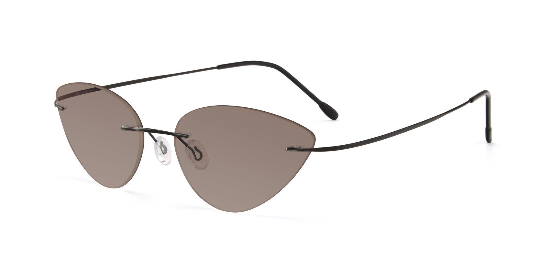 Angle of Pat in Black with Medium Brown Tinted Lenses