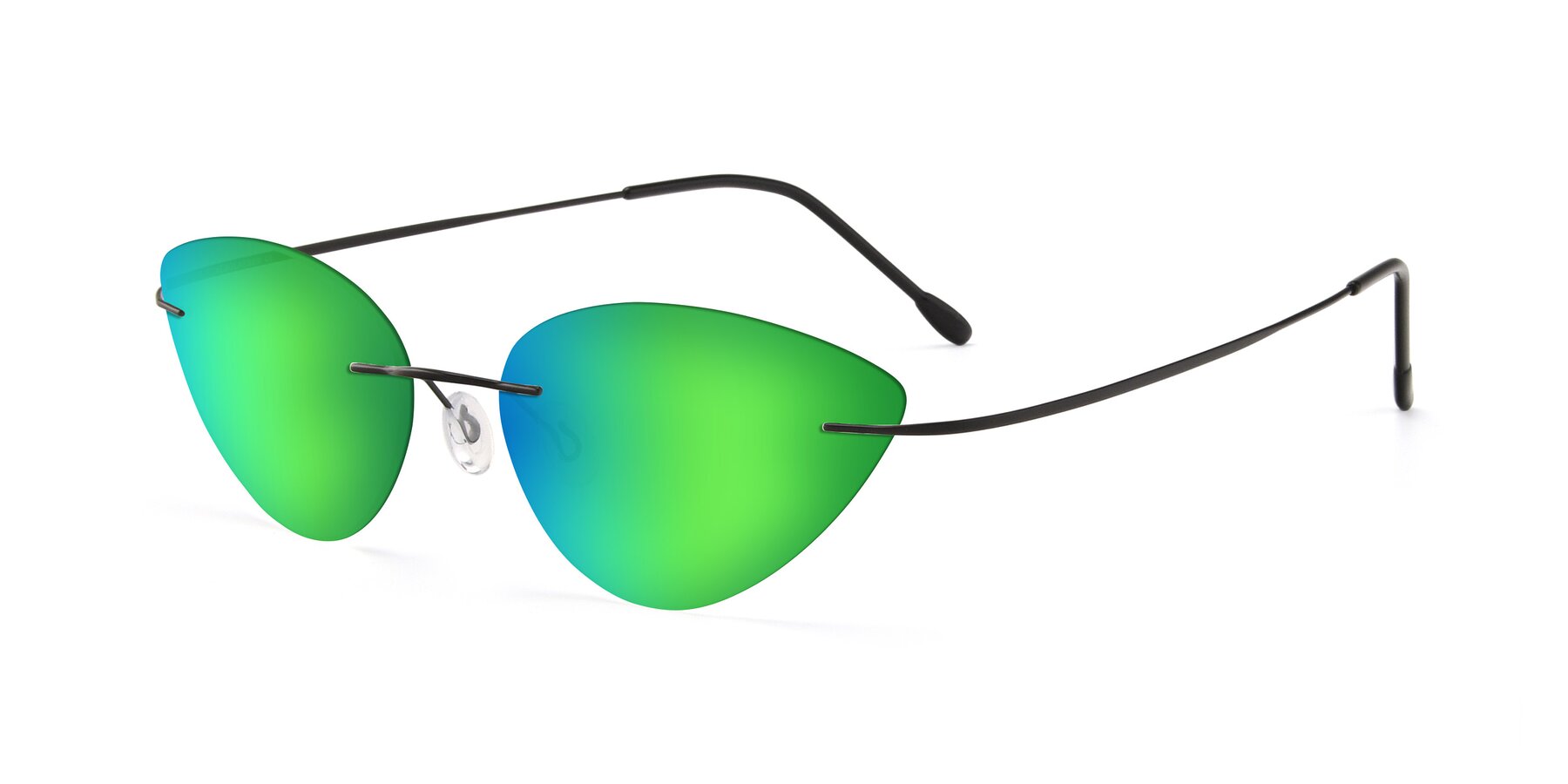Angle of Pat in Black with Green Mirrored Lenses