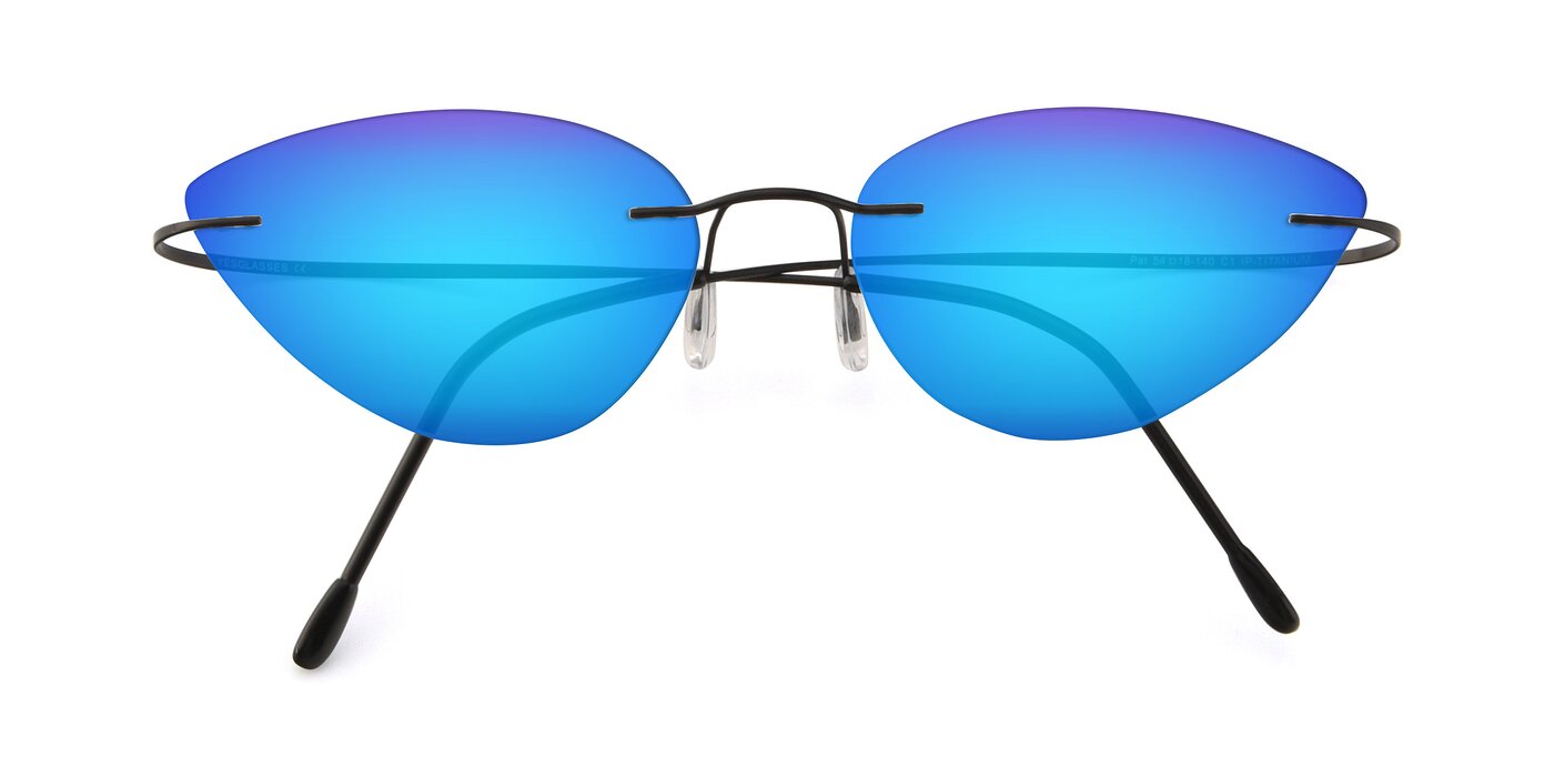 Pat - Black Flash Mirrored Sunglasses