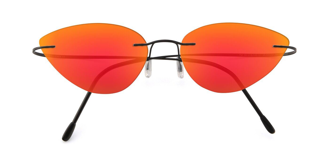 Pat - Black Flash Mirrored Sunglasses