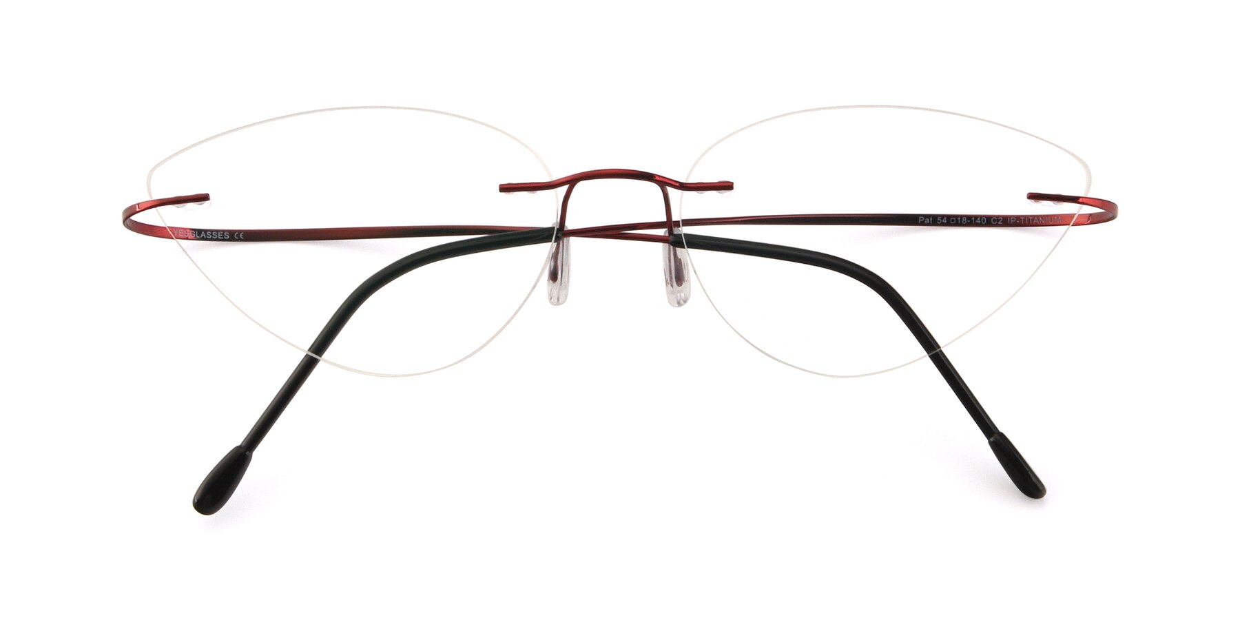 Folded Front of Pat in Wine with Clear Eyeglass Lenses