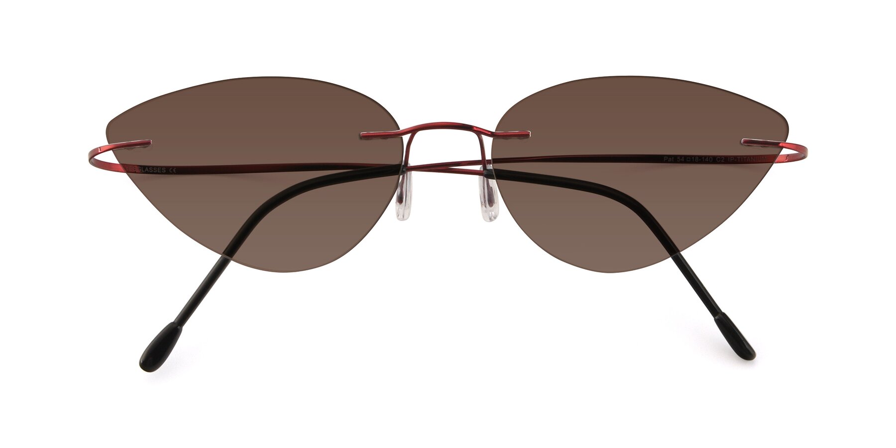 Folded Front of Pat in Wine with Brown Tinted Lenses