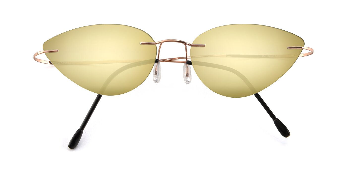 Pat - Rose Gold Flash Mirrored Sunglasses
