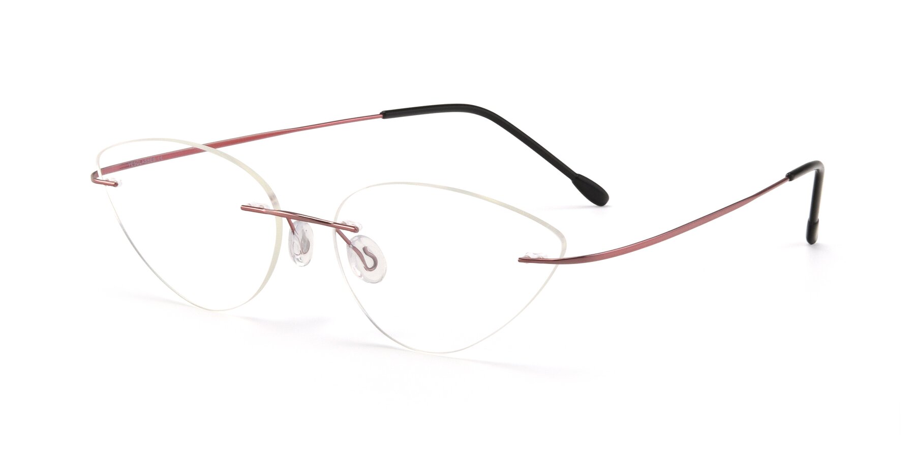 Angle of Pat in Light Pink with Clear Eyeglass Lenses
